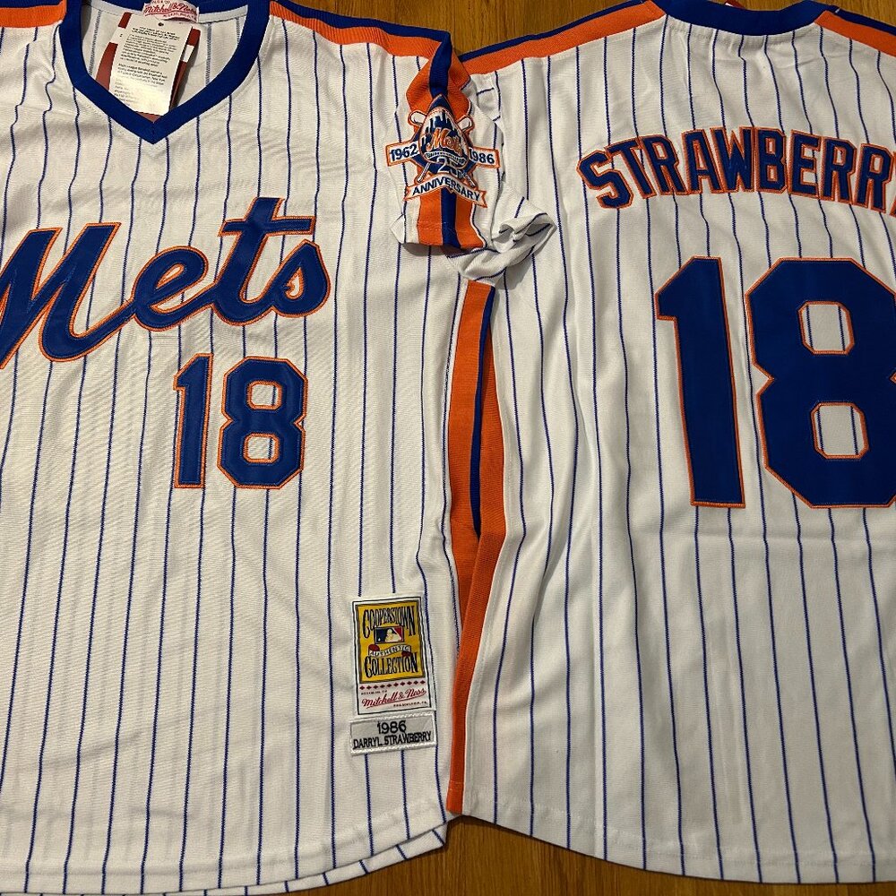Mitchell & Ness NEW YORK METS DARRYL STRAWBERRY Men's JERSEY Sz M,L,XL,2XL NWT